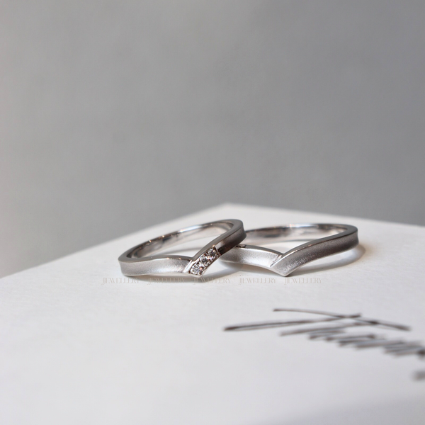  Envie Cặp nhẫn vàng trắng Moissanite CP-Envie-WG10 