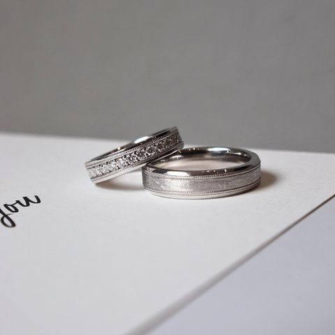 Bellaria Cặp nhẫn vàng trắng Moissanite CP-Bellaria-WG10