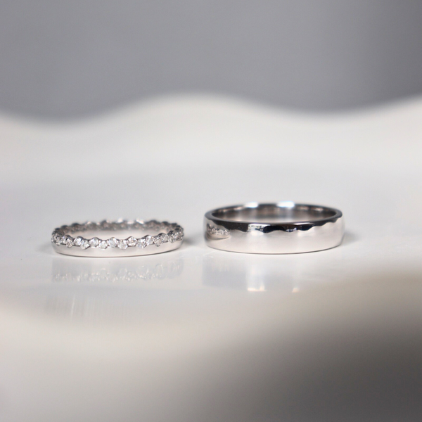  Elyra Cặp nhẫn vàng trắng Moissanite CP-Elyra-WG10 