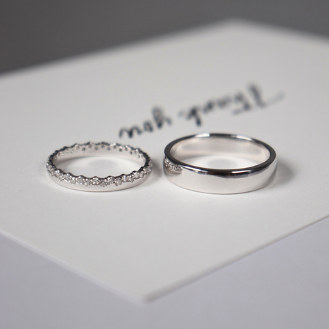Elyra - Cặp nhẫn cưới đá Moissanite