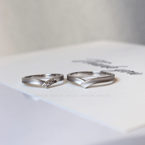  Envie Cặp nhẫn vàng trắng Moissanite CP-Envie-WG10 