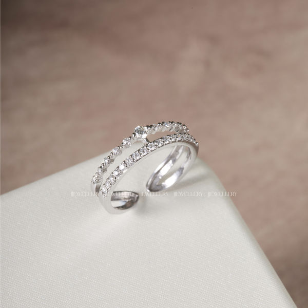  Espoir Nhẫn nữ vàng trắng Moissanite LR-Espoir-WG10 