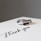  Folie Cặp nhẫn cưới vàng trắng Moissanite CP-Folie-WG10 