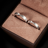  Lagom Cặp nhẫn cưới vàng trắng Moissanite CP-Lagom-WG10 