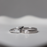  Light Cặp nhẫn cưới vàng trắng Moissanite CP-Light-WG10 