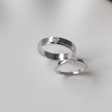  Light Cặp nhẫn cưới vàng trắng Moissanite CP-Light-WG10 
