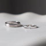  Light Cặp nhẫn cưới vàng trắng Moissanite CP-Light-WG10 