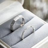  Lilian Cặp nhẫn cưới vàng trắng Moissanite CP-Lilian-WG10 