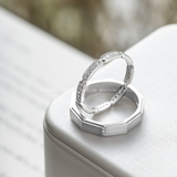  Lilian Cặp nhẫn cưới vàng trắng Moissanite CP-Lilian-WG10 