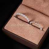  Loewe Cặp nhẫn cưới vàng trắng Moissanite CP-Loewe-WG10 