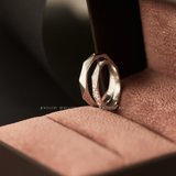  Lune Cặp nhẫn cưới vàng trắng Moissanite CP-Lune-WG10 