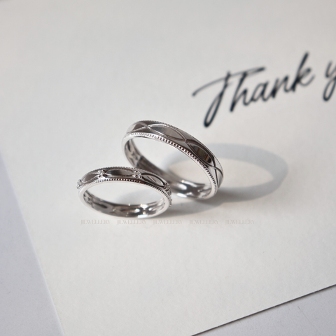 Meline - Cặp nhẫn cưới đá Moissanite