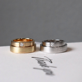  Prima Cặp nhẫn cưới vàng trắng Moissanite CP-Prima-WG10 