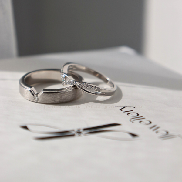  Reverie Cặp nhẫn vàng trắng Moissanite CP-Reverie-WG10 
