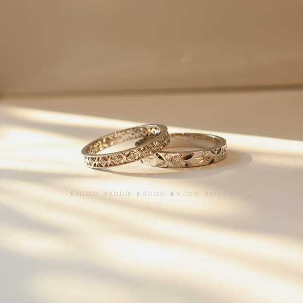  Tramie Cặp nhẫn vàng trắng Moissanite CP-Tramie-WG10 