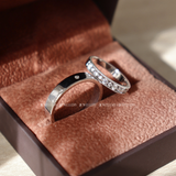  Verosie Cặp nhẫn cưới vàng trắng Moissanite CP-Verosie-WG10 
