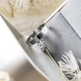  Verosie Cặp nhẫn cưới vàng trắng Moissanite CP-Verosie-WG10 