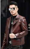  Áo da nam phong cách doanh nhân Vải: Da cừu thật  Lớp lót: 100% sợi polyester 