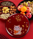  Hộp bày kẹo Tết mèo may mắn Chất liệu melamine (sứ giả) 