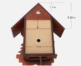  Đồng hồ treo tường chim cu gáy báo âm nhạc Chất liệu thân gỗ trầm; pin carbon AA 