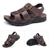  Sandal da nam cao cấp Chất liệu da bò + đế PUc Thoáng khí và đế chống trơn trượt, chống mài mòn 