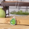 DÂY CHUYỀN PHẬT DI LẶC NGỌC LỤC BẢO Chất liệu: Bạc S925 + chalcedony tự nhiên Kích thước mặt dây chuyền: 25*27mm