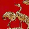  ĐĨA GỐM CHẠM KHẮC TRANG TRÍ CAO CẤP  Chất liệu: Lá vàng sơn thực vật tự nhiên Thủ công 
