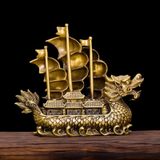  Thuyền Buồm Như Ý may mắn Chất liệu đồng Sử dụng đồ trưng bày Kt 29*7*26cm nặng 2.7kg 
