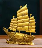  Thuyền buồm đầu rồng trang trí Chất liệu đồng Sử dụng đồ trưng bày Kt 23*8*28 nặng 1.8kg 