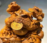  Thiềm thừ mẫu tử đẹp kĩ Gỗ hương ta liền khối hàng siêu phẩm Hàng đục nét tứ diện 