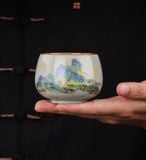  BỘ TÁCH TRÀ KHẮC HOẠ GIANG SƠN Chất liệu: Gốm sứ cao cấp 