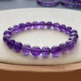  Vòng tay nữ sang trọng Chất liệu thạch anh tím Sử dụng làm trang sức, quà tặng Kt hạt 10mm khoảng 18-19hạt nặng 28g 