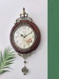  Đồng hồ treo tường chuyển động sóng vô tuyến Chất liệu đồng + gỗ + gương thuỷ tinh + pin AA 