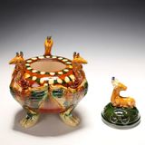  Lư hương trang trí sang trọng Chất liệu gốm sứ Sử dụng đồ trưng bày Kt 26*22cm 