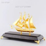  Quà tặng cao cấp sang trọng Thuận buồm xuôi gió bằng đồng dát vàng  Kt 31* 21*11 
