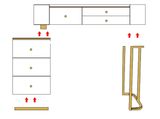  Bộ bàn ghế trang điểm thông minh Chất liệu gỗ + ốp mặt kính cường lực + đèn led + hàng rào PU + chân kim loại mạ điện 