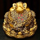  Cóc vàng tài lộc trang trí Chất liệu đồng Sử dụng đồ trưng bày Kt 20*20 nặng 2.4kg 