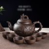 BỘ ẤM TRÀ ĐẤT SÉT TÍM CAO CẤP Chất liệu: đất sét Ấm trà: 14cm*22,5cm.