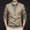 ÁO LEN CỔ SƠ MI THỜI TRANG DOANH NHÂN CAO CẤP Vải cơ thể: 100% sợi polyester Cổ áo sơ mi: 45,4% polyester