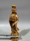  Tượng Quan Âm Bồ Tát Chất liệu đồng Sử dụng đồ trưng bày Kt 8*27.5 nặng 1.331kg 