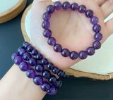  Vòng tay nữ sang trọng Chất liệu thạch anh tím Sử dụng làm trang sức, quà tặng Kt hạt 10mm khoảng 18-19hạt nặng 28g 