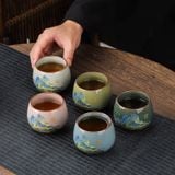  BỘ TÁCH TRÀ KHẮC HOẠ GIANG SƠN Chất liệu: Gốm sứ cao cấp 