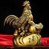  Gia đình gà trang trí chất liệu đồng sử dụng đồ trưng bày kt 21*11*24 nặng 1.7kg 