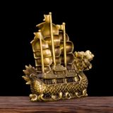  Thuyền Buồm Như Ý may mắn Chất liệu đồng Sử dụng đồ trưng bày Kt 29*7*26cm nặng 2.7kg 