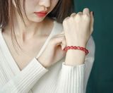  Vòng tay Pha lê hồng dâu tây sang trọng Chất liệu Thạch anh Sử dụng đồ trang sức 