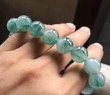  Vòng tay nữ ngọc thạch băng Chất liệu ngọc bích Sử dụng đồ trang sức, quà tặng  Kt 12*12*12mm 