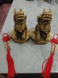  Cặp kì lân may mắn Chất liệu đồng Sử dụng đồ trưng bày  Kt 13.5*11*15.5 nặng 2.1kg 
