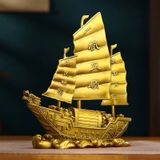  Thuyền buồm đầu rồng trang trí Chất liệu đồng Sử dụng đồ trưng bày Kt 23*8*28 nặng 1.8kg 