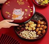  Hộp bày kẹo Tết mèo may mắn Chất liệu melamine (sứ giả) 