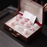  Bộ ấm chén trà ngọc hồng phong cảnh  Chất liệu Lưu Ly tráng men + lọc thép không gỉ 304 